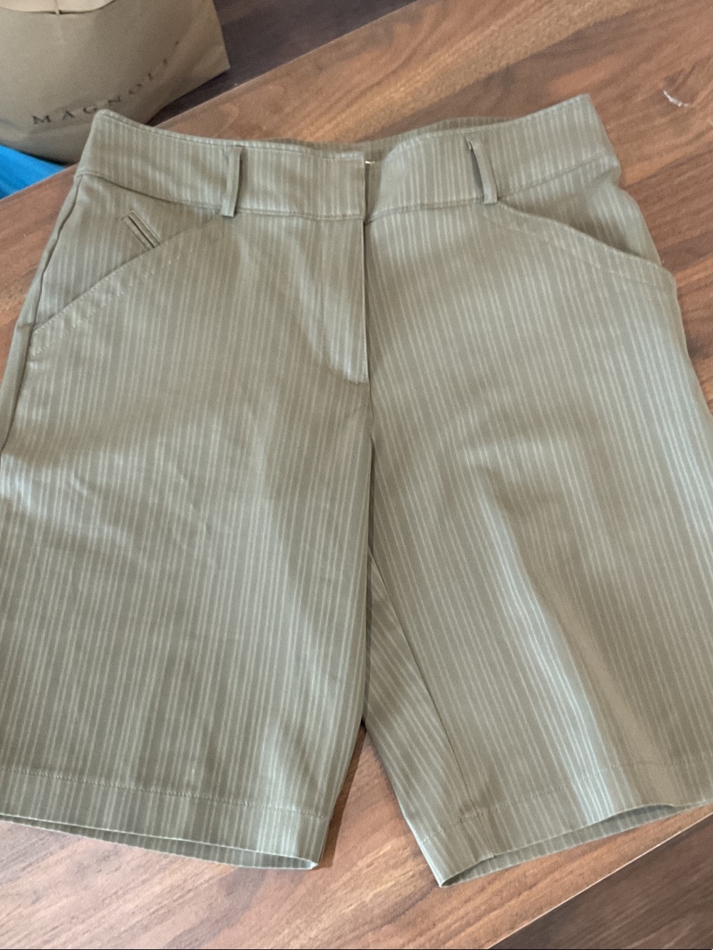 Nike Olive Pinstripe golf Shorts